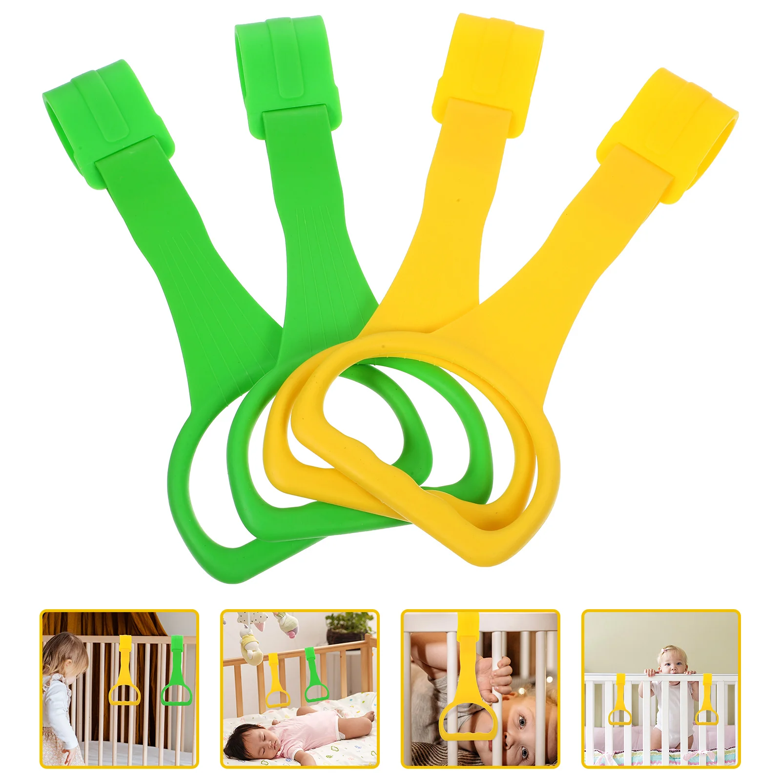 

4 Pcs Standing Pull Ring Newborn Supplies Baby Hand Crib Accessory Kid Toys Assist Rings Nursery Infant Bed Vertical
