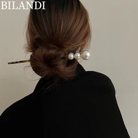 bilandi 2022 new vintage fashion hair clip women girls elegant temperament simulated pearl barrettes for women hair accessories