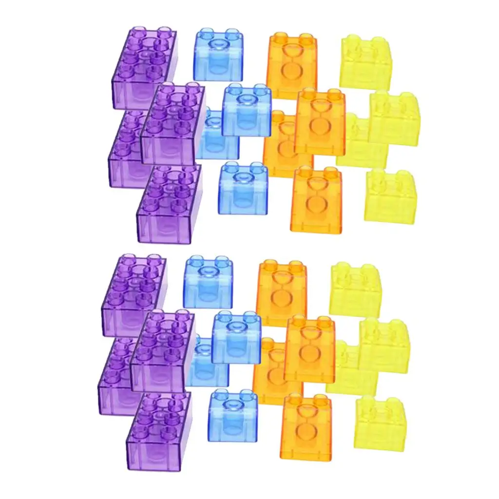 

90 Pcs Transparent Colorful Blocks Toys Educational Learning Toys For Kids