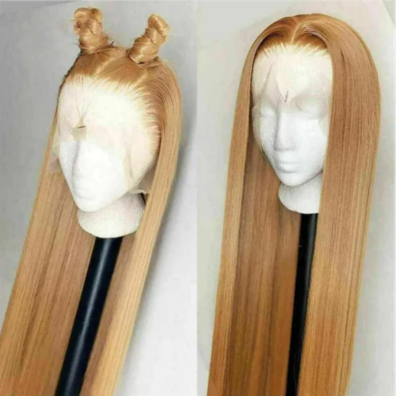 

Blonde Straight Synthetic Lace Front Wig Long Lace Front Wigs Pre-Plucked Hairline HD Transparent for Black Women Heat Resistant