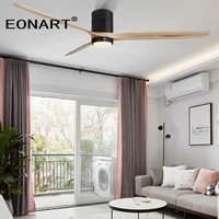 66inch modern solid wood led dc ceiling fan light with remote control simple ceiling fans for home roof fan lamp 220v ventilador