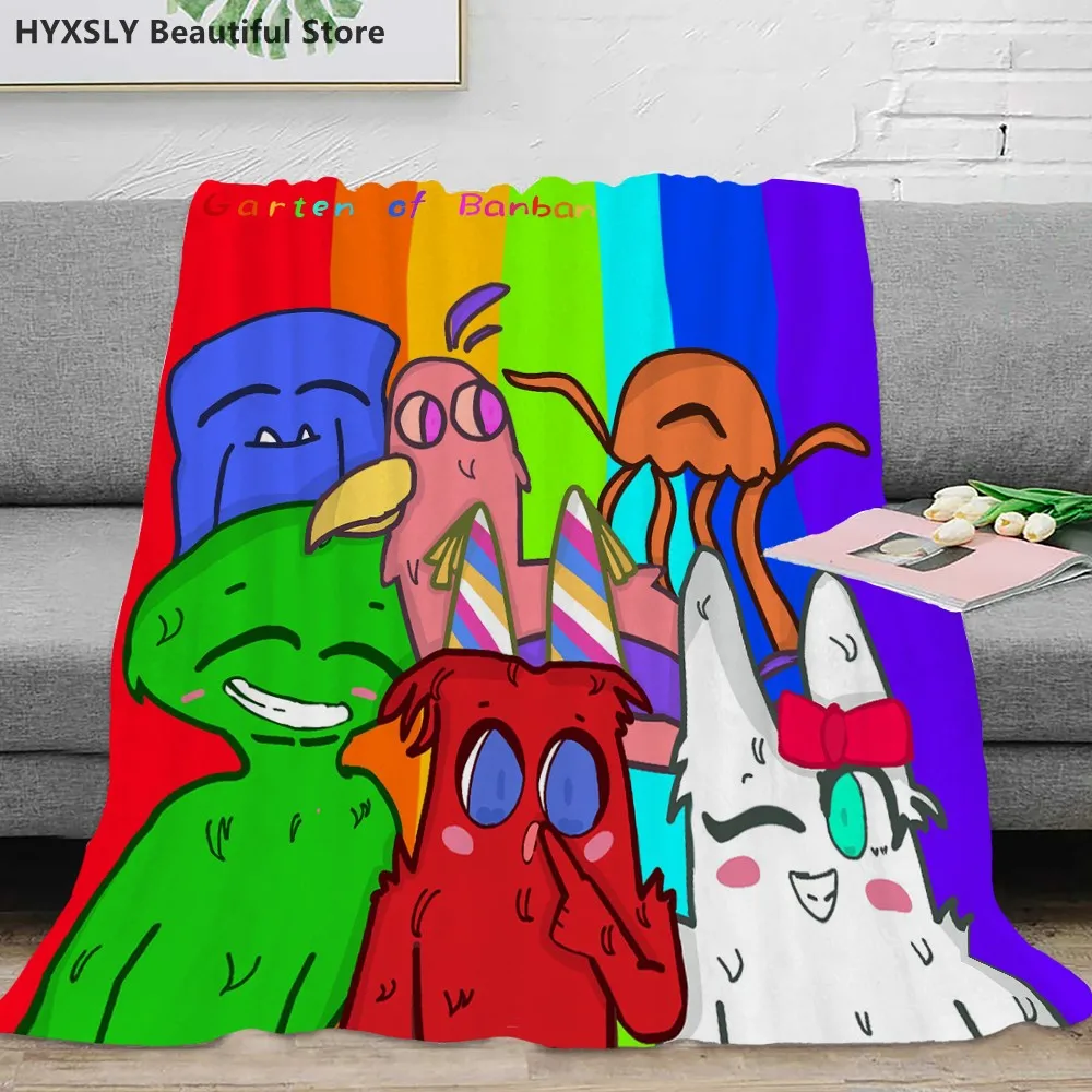 

Фланелевое Одеяло Garten of Banban, мягкое плюшевое пушистое теплое постельное белье, подарок для взрослых и детей, 3D ужасная игра, Радужное фланел...