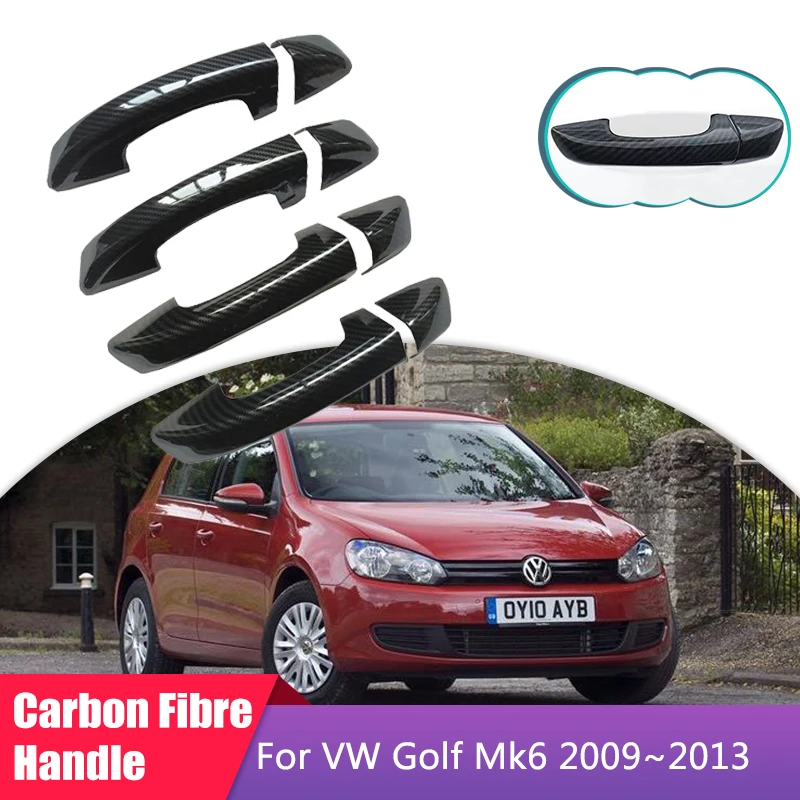 

for Volkswagen VW Golf 6 MK6 2009 2010 2011 2012 2013 Carbon Fiber Door Handle Cover Car Protective Styling Accessories Stickers