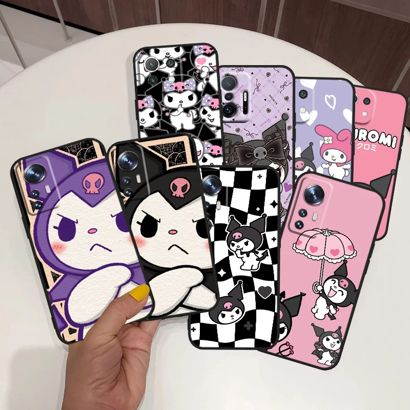 

Cute Kuromi Anime For Xiaomi Mi 13 12 11 10 11T 10T 9T 9 8 Note 10 Ultra Pro Lite TPU Soft Silicone Black Phone Case Coque Capa