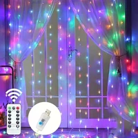 upgrade led holiday waterproof christmas curtain string light 3m12m usb powered decoration valentine new year party bedroom