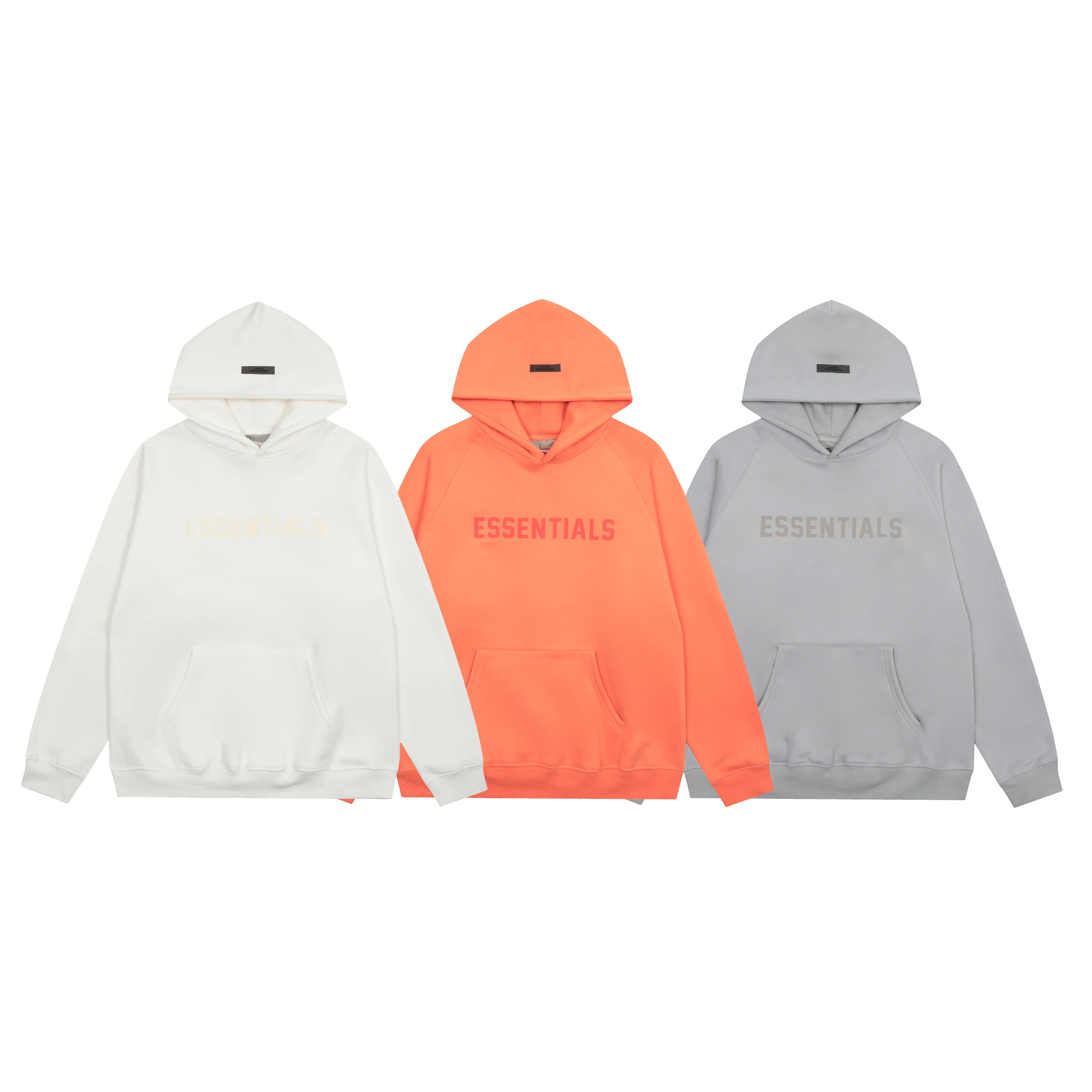 

New Oversized Men ESSENTIALS Hoodies High Quality Flocked 100% Cotton Sweatshirts Loose Couples Tops Fashion Hip Hop Hoodie