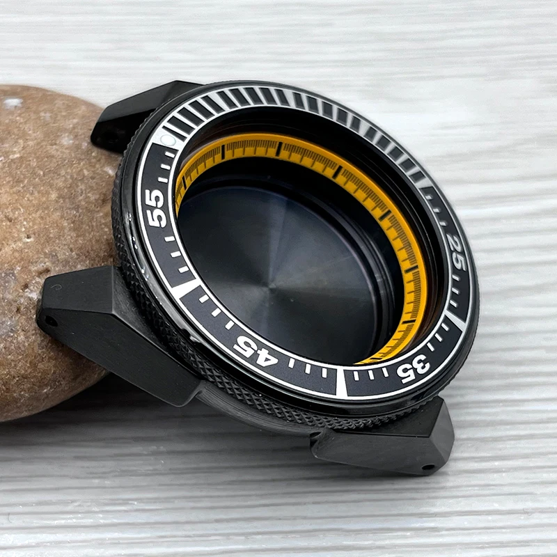 Mod 43mm PVD Black Samurai Watch Cases Fits Seiko SRPF King Samurai Series Watch NH36 NH35 Movements Case Repair Replace