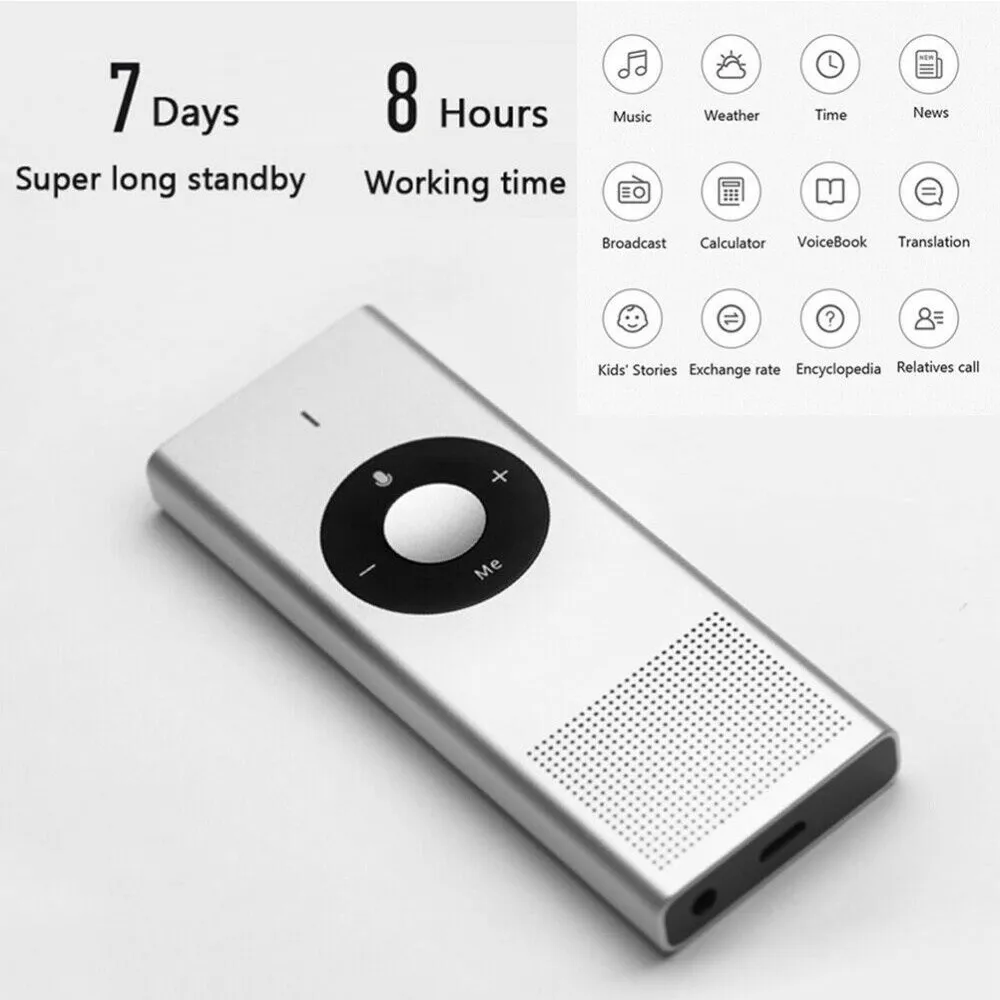 

Умный мгновенный Wi-Fi переводчик голоса портативный ИИ переводчик в реальном времени 14 языков Microsoft для обучения Путешествия Портативный Ли...