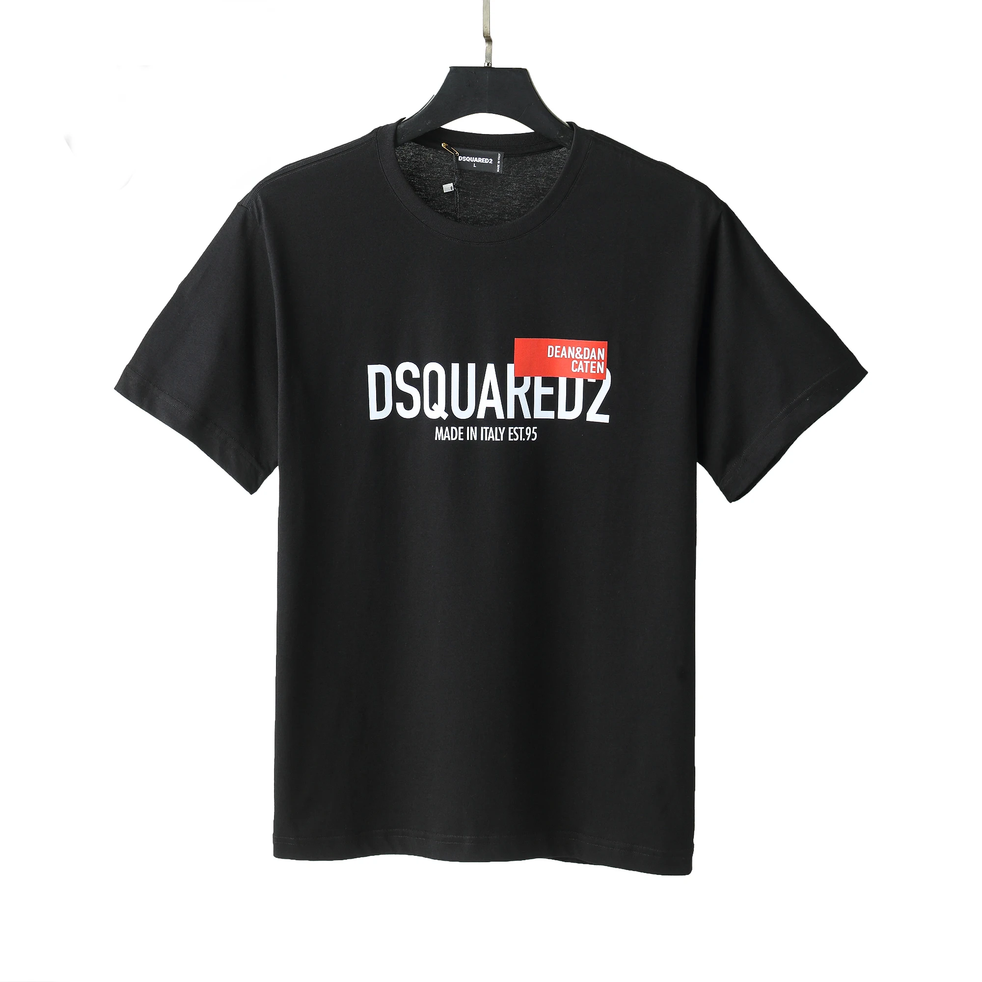 

Dsq Men's Women's Cotton Italian Brand O Neck Short Sleeve Letter Logo Shirt Couple Boyfriend Gift Patchwork T Shirt
