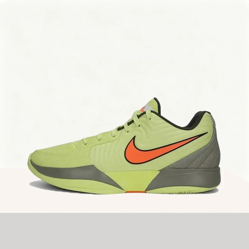 Фото Кроссовки для баскетбола Nike Ja 2: удобные, универсальные, нескользящие, прочные, низкие, унисекс, желто-зеленые FD7327-701 №1