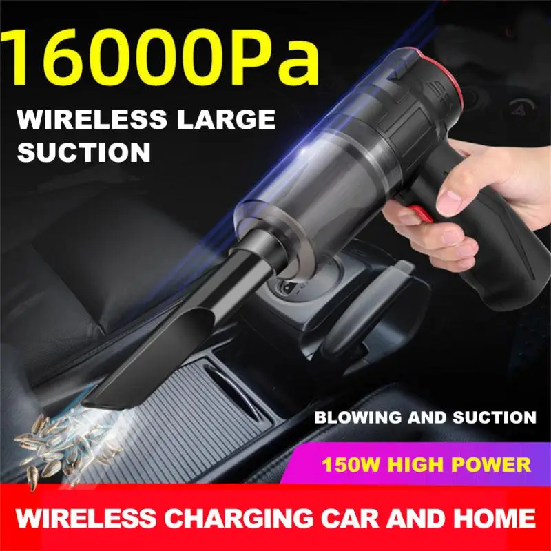 

16000Pa Car Vacuum Cleaner Cyclone Suction Portable Wireless Handheld Auto Vacuum Blower With Spare Filter For Car Accessories