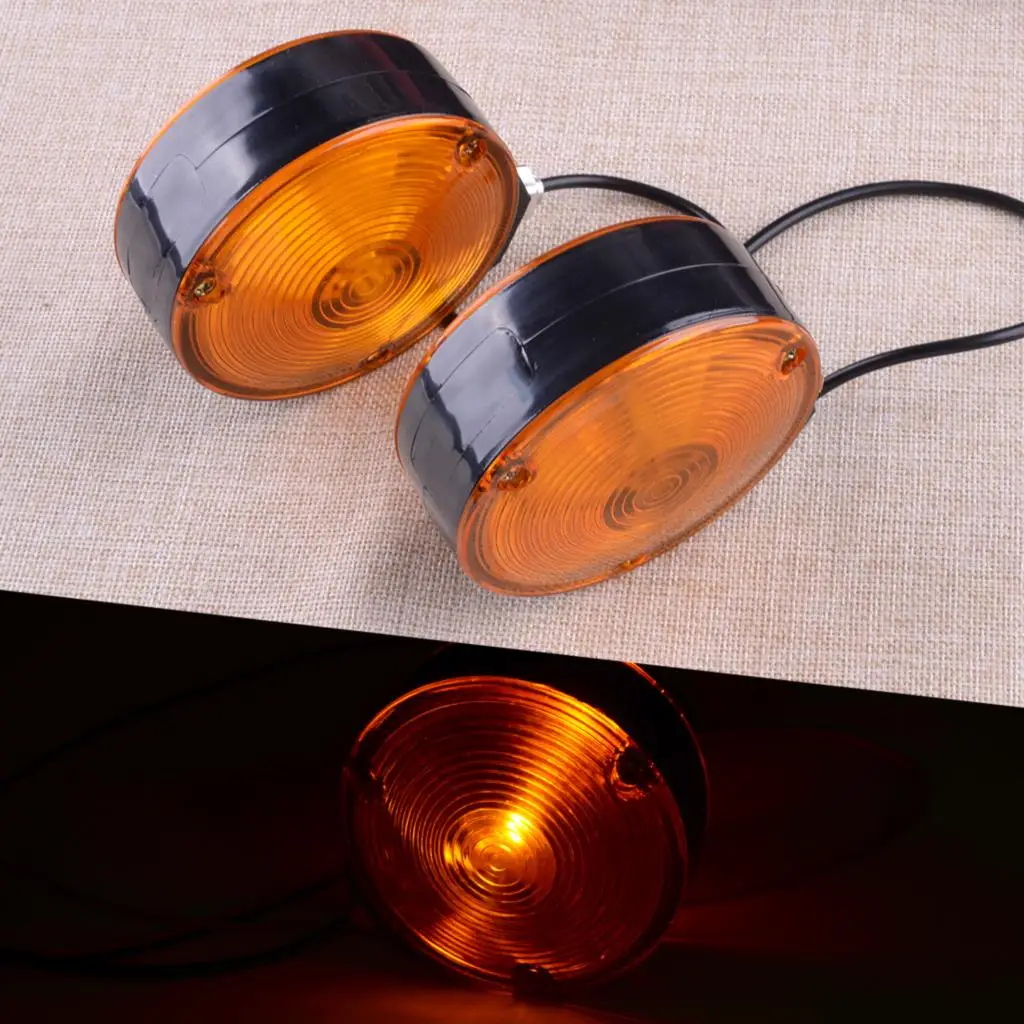 

2Pcs Universal Left Right Car Lollipop Earring Amber Mirror Side Maker Light Lamp Trailer Truck Lorry 24V