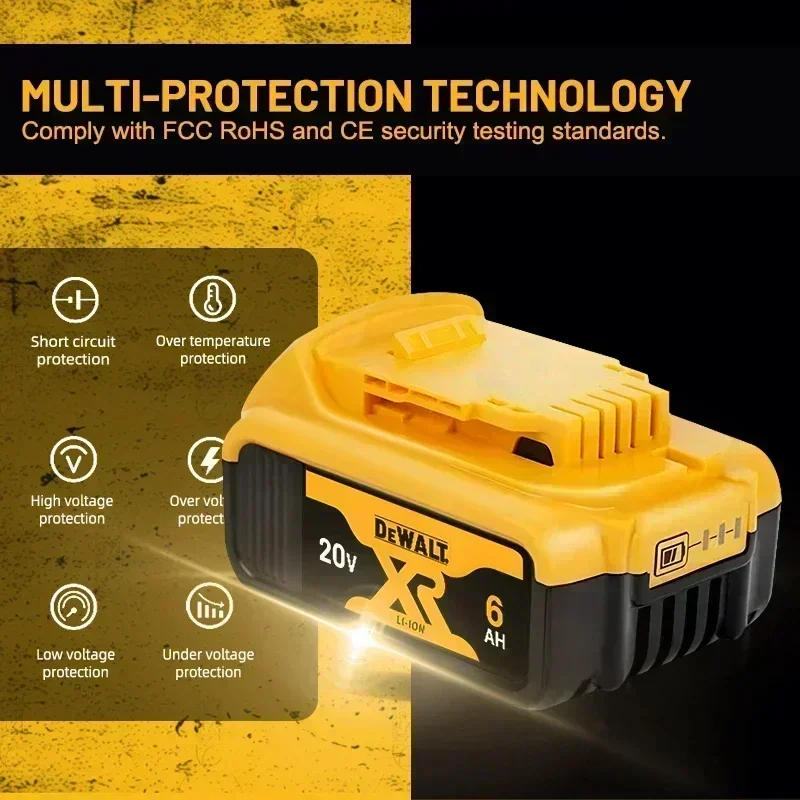 Оригинальный сменный аккумулятор DeWalt 6Ah/5Ah/2Ah 20V DCD887 DCD805 DCF860 Dcd796 DCG406 DCF880 DCF512 для