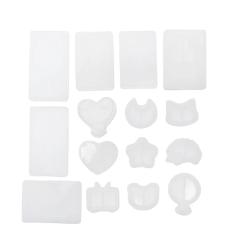 

Формы для смолы, форма для шейкера из смолы, прозрачные силиконовые формы, Искусственная Луна, сердце, звезда, часовой стакан, кошка, бокал дл...