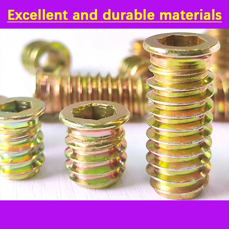 Внутренняя и внешняя гайка с шестигранным отверстием для мебели твердая