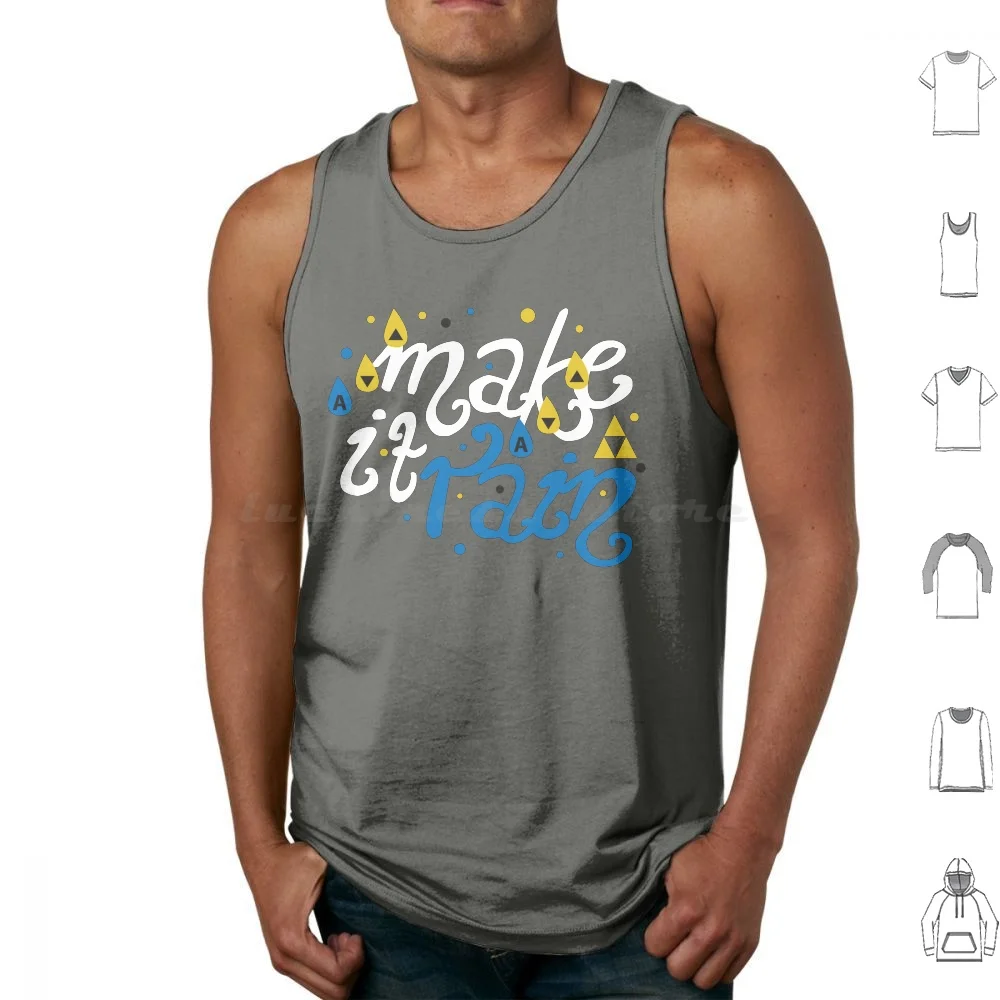 

Song Of Storms-Make It Rain Tank Tops Print Cotton Make It Rain Legend Of Link Ocarina Of Time Majoras Skyward