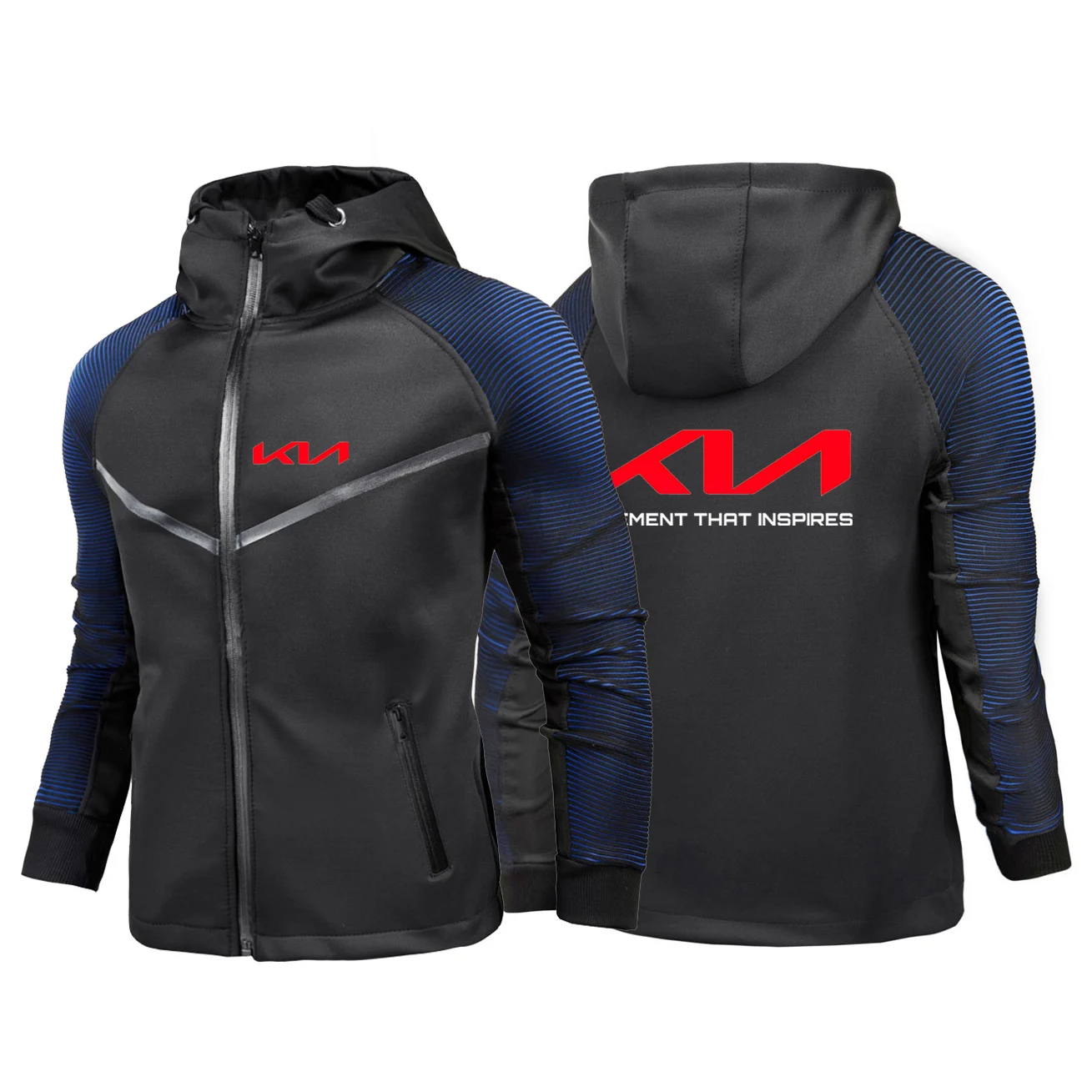 

Kia Car Logo Printed Mens Racing Suit Jacket Personality Gradient Waterproof Rain Coat Harajuku Comfortable Clothing Tops