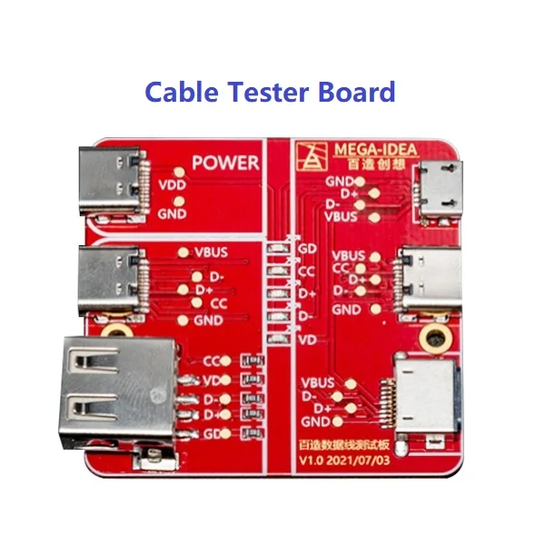 Qianli Quanli Mega IDEA Тестер обнаружения кабеля USB Lighting Type C Micro USB V8 Инструмент для тестирования проводов проверка открытия короткости