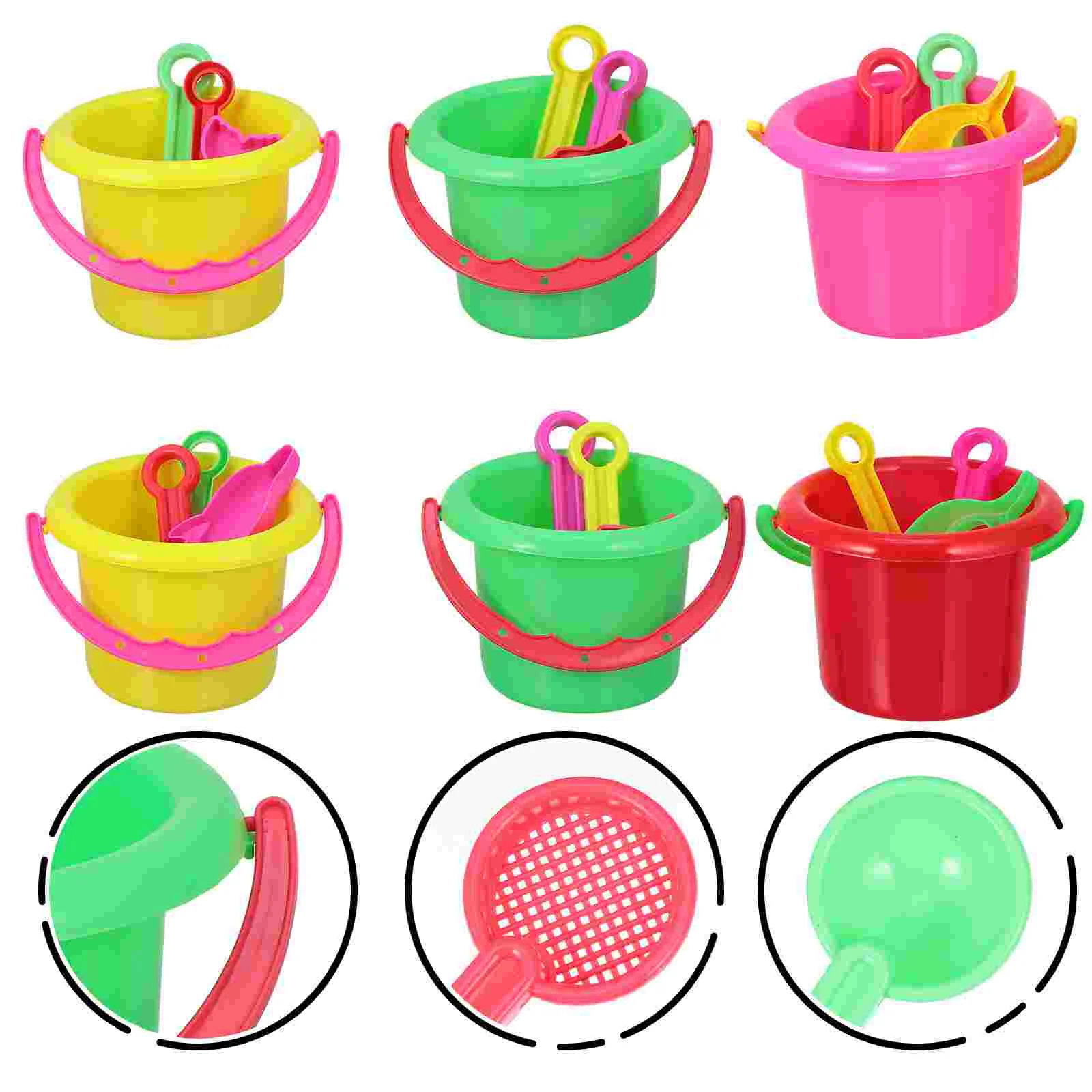 

24pcs Interesting Mini Bucket Toy Child Sand Buckets Plastic Beach Bucket Kids Children's