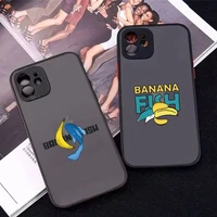 banana fish phone case for iphone x xr xs 7 8 plus 11 12 13 pro max 13mini translucent matte case