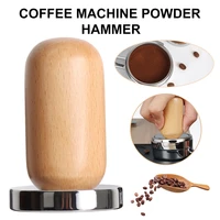 51mm58mm beech coffee tamper powder hammer pressing wooden handle coffee distributor for coffee mat powder hammer