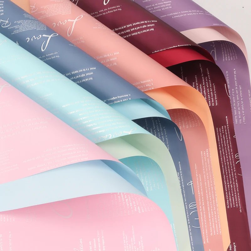 

20 шт Письмо Бумага для рукоделия цветок упаковка букета материалы цветочный магазин двухсторонняя двухцветная Водонепроницаемая оберточн...