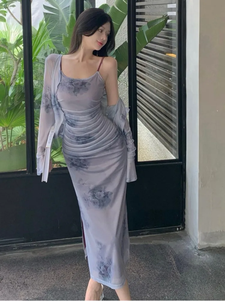 

Women Sexy Bodycon Evening Party Club Dress Summer Fashion Elegant Straps Pleated Package Hip Vestidos Female Clothing