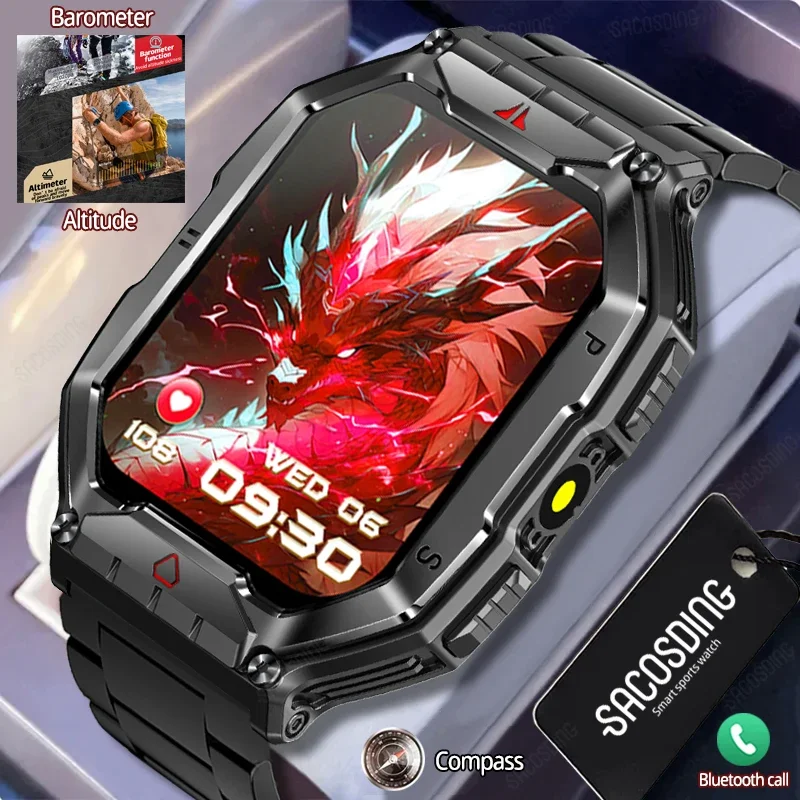 Спортивные Смарт-часы с компасом фонариком 650 мАч водонепроницаемые часы для