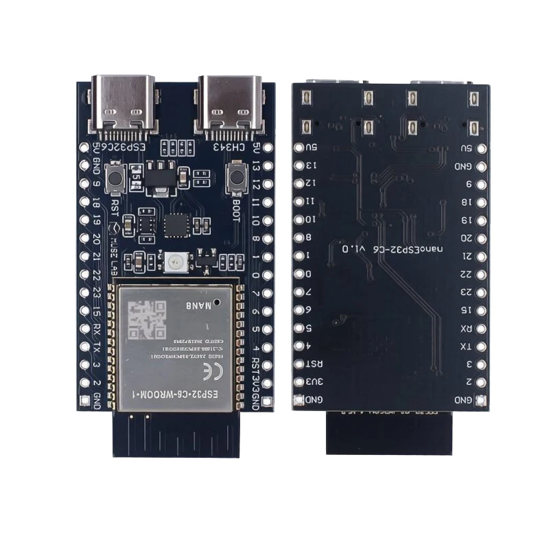 Фото Плата разработки Nano ESP32-C6 с Wi-Fi и Bluetooth, 160 МГц, двойной USB Type-C, встроенный USB-порт для последовательного подключения, полный набор GPIO для Arduino IoT DIY №3