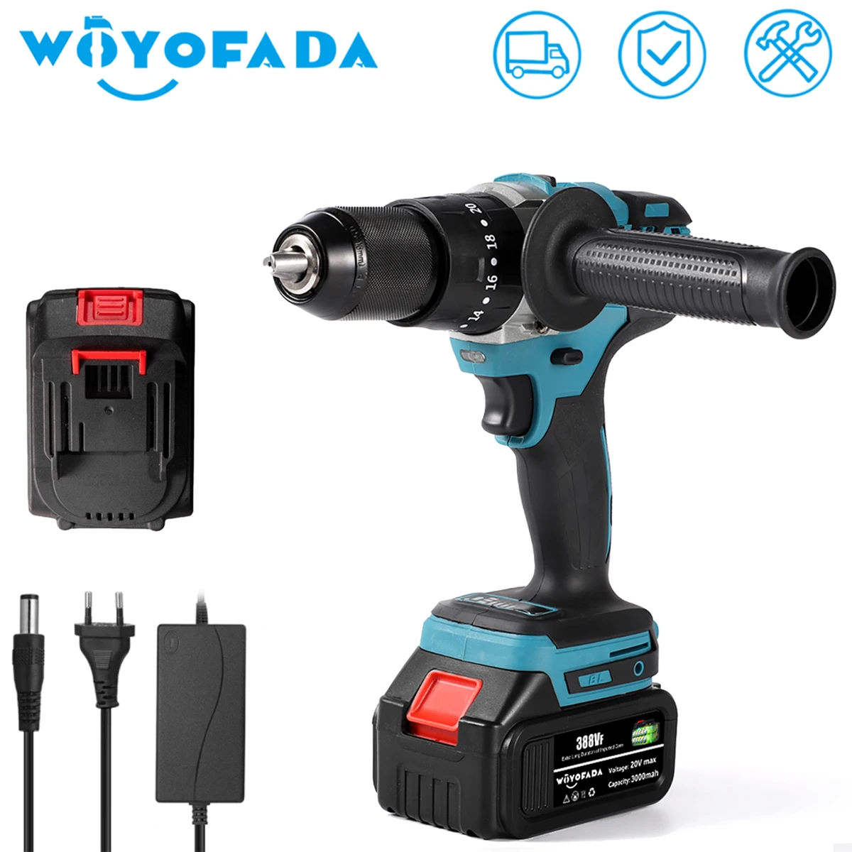 2-13 мм бесщеточная электрическая Ударная дрель, аккумуляторная отвертка, ручная дрель для подледной рыбалки, ударная мощность для Makita - купить по выгодной цене - Топ-200 товаров с Али