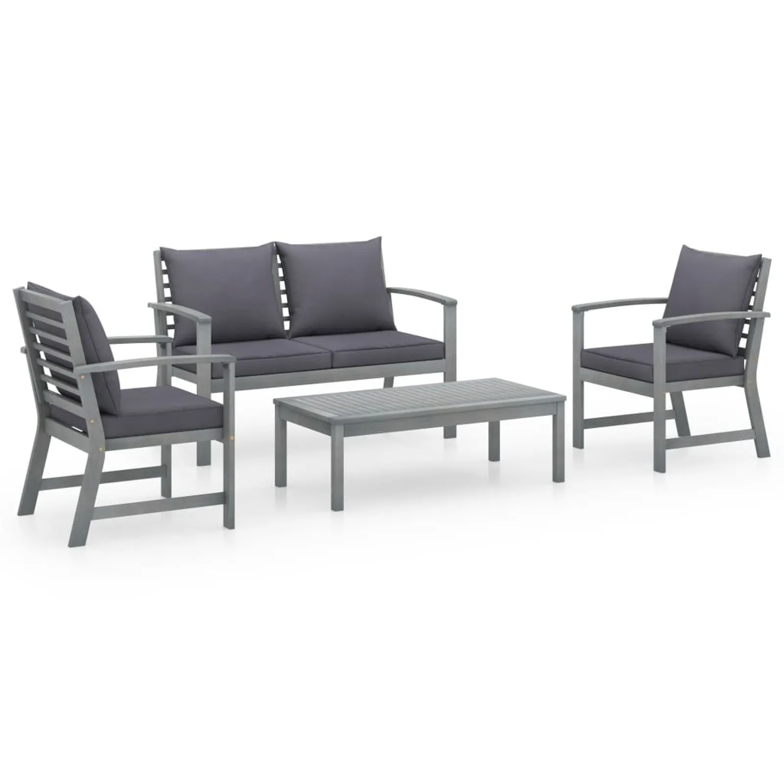 

4 Piece Garden Lounge Set with Cushions Solid Acacia Wood