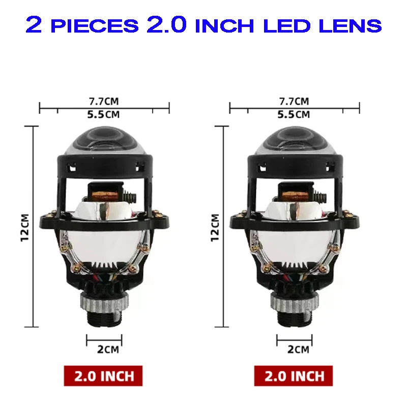 

1,8 2,0-дюймовые би-светодиодные линзы для проектора, фары H7/H4/9005/9006, светодиодный автомобильный светильник для мотоцикла, мини-автомобильные линзы, модернизированная лампа 90 Вт