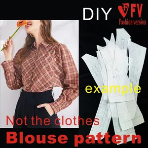 Shirt Pattern Women's Stand Collar Bat Sleeve Top Sewing Drawing 1:1 Garment Structure Pattern BCY-142