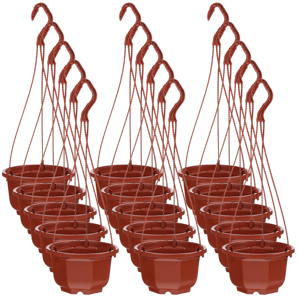 

15 Sets Small Hanging Planters Outdoor Decor Hanging Plastic Pots Plants Decor Flowerpot Succulents Hanging Pot