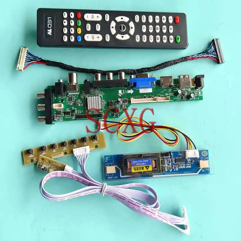 

DVB 3663 Digital Driver Board Fit B154EW03 B154EW07 LP154WX3 1280*800 2-CCFL 15.4" USB VGA AV RF HDMI-Compatible 30 Pin LVDS Kit