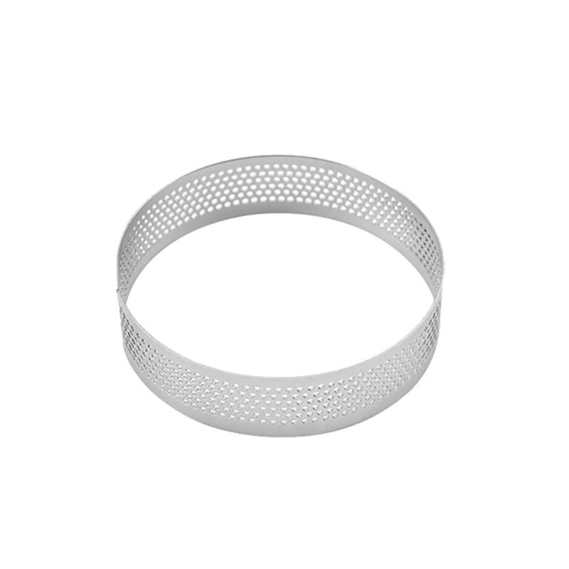 

24Pcs 6Cm Tart Ring Stainless Steel Tartlet Mold Circle Cutter Pie Ring Heat-Resistant Perforated Cake Mousse Molds