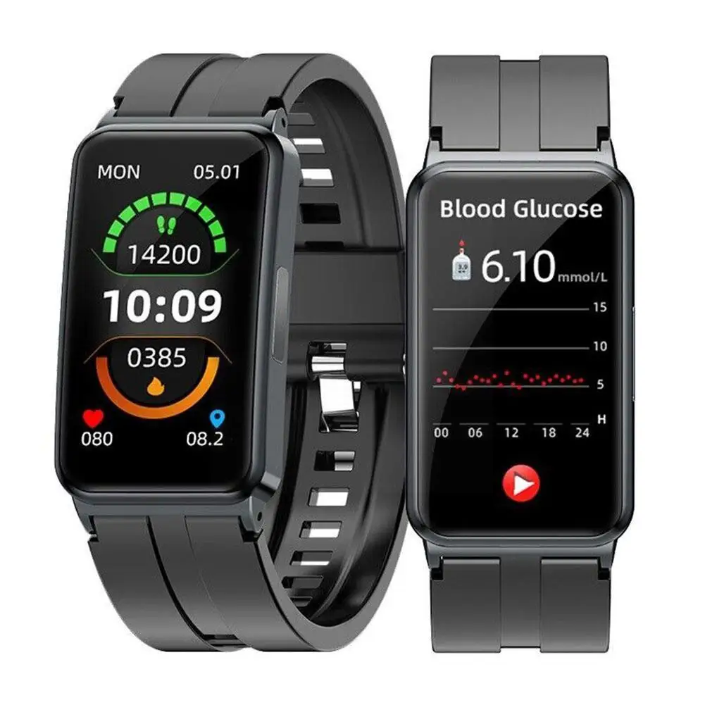 

EP01 Blood Glucose Sugar Smart Watch ECG HRV Body Temperature Blood Pressure Monitoring Smart Bracelet for Men Women G0I7