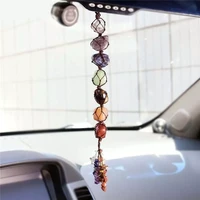 7 chakra gemstone tassel spiritual car pendant reiki healing home auto hanging ornament natural stone decoration