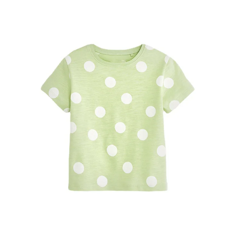 

HIBYHOBY 2022 Summer Clothes Casual Cotton T-Shirt Polka Dot Tops Children Casual Comfort Wear for Kids 2-7 Years