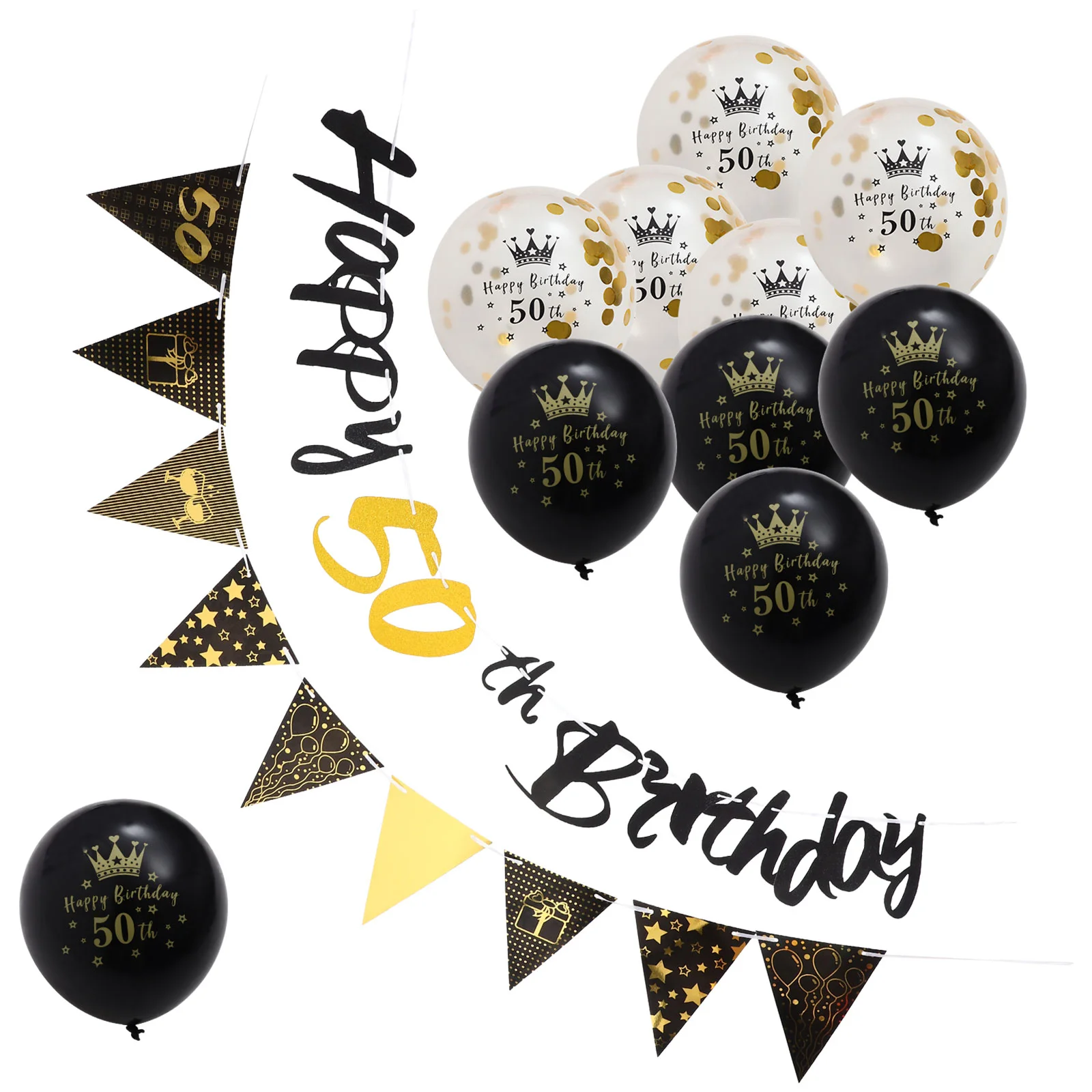 

Happy Birthday Banner Party Favor Decorative Balloons Decorations Delicate LaTeX Banners