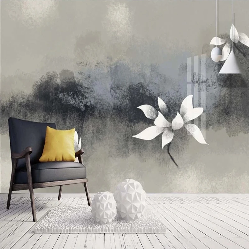 

Ink New Chinese Style Photo Mural Custom Bedroom Living Room Decoration Wallpaper Lotus Artistic Landscape Painting Home Decor