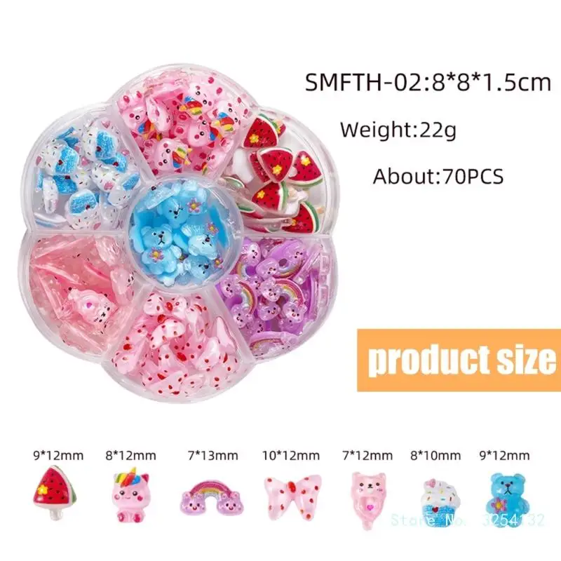 Милый бант для ногтей очаровательный мультяшный медведь искусственный полимер