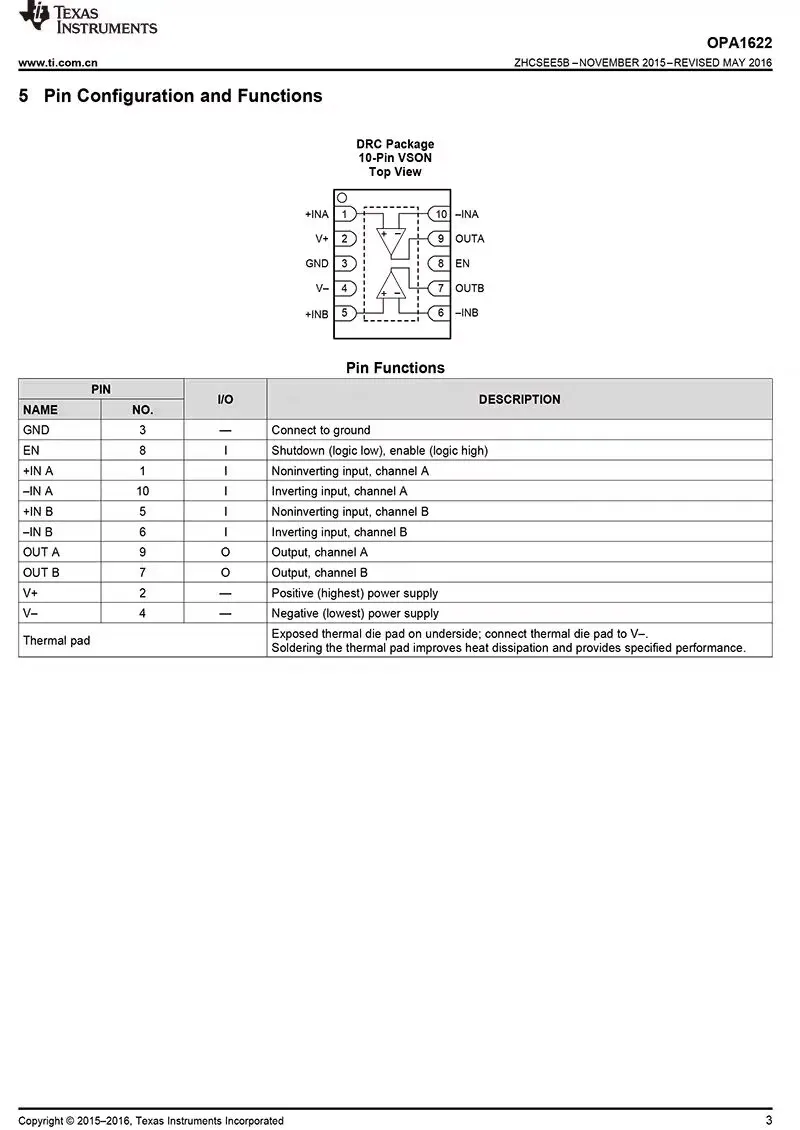 Двойной операционный усилитель TI OPA1622 145 мА черный