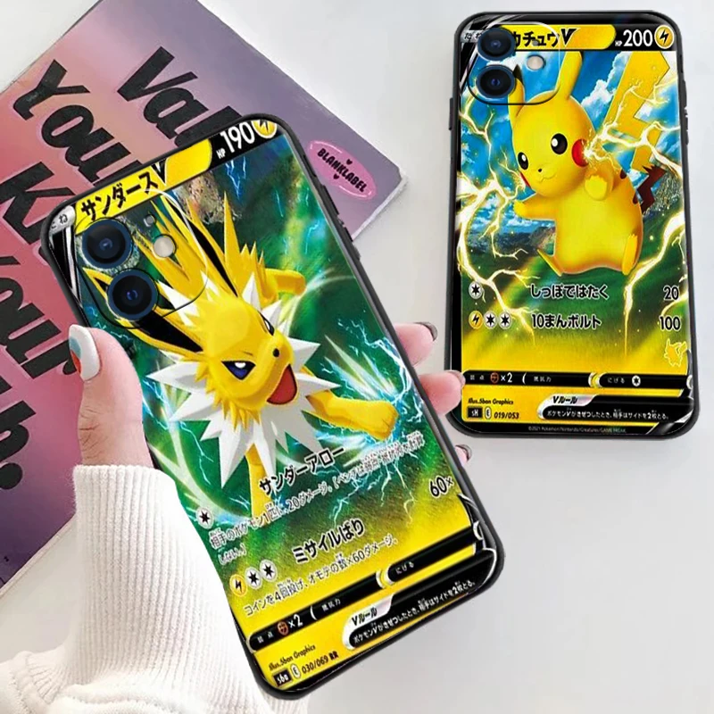 

Pokémon Flash Card Phone Cases For iPhone 7 8 SE2020 7 8 Plus 6 6s 6 6s Plus X XR XS MAX Back Cover Carcasa Coque