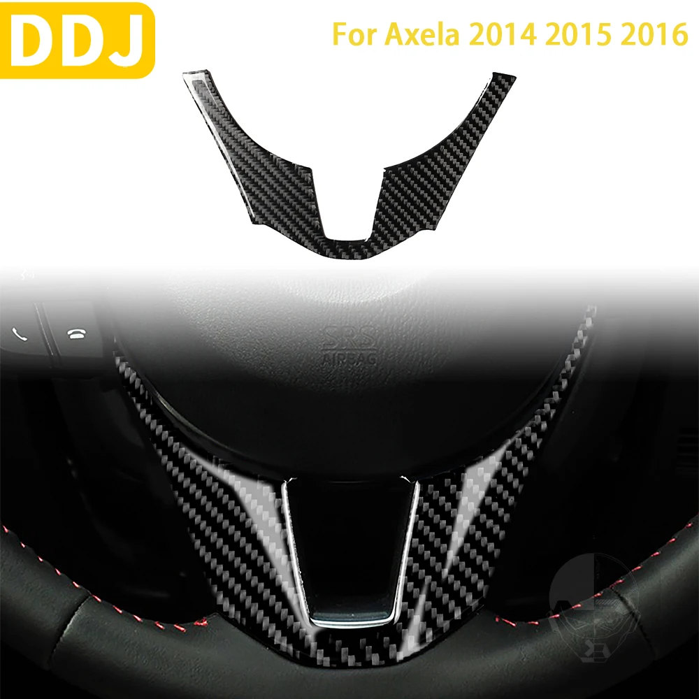 

For Mazda 3 Axela 2014 2015 2016 Accessories Carbon Fiber Interior Auto Steering Wheel Chin Panel Trim Modification Decoration