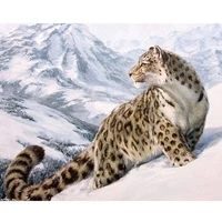 5d diamond painting mountaintop snow leopard full drill by number kits for adults diy diamond set arts craft decorations a0070