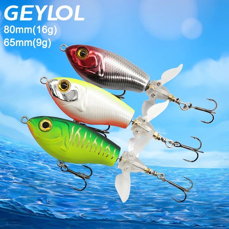 

GEYLOL 80mm 16g Sequins Rotating Fishing Lure Vortex Spinning Hard Bait Vibration Double Propeller Soft Spinning Tail Hard Bait