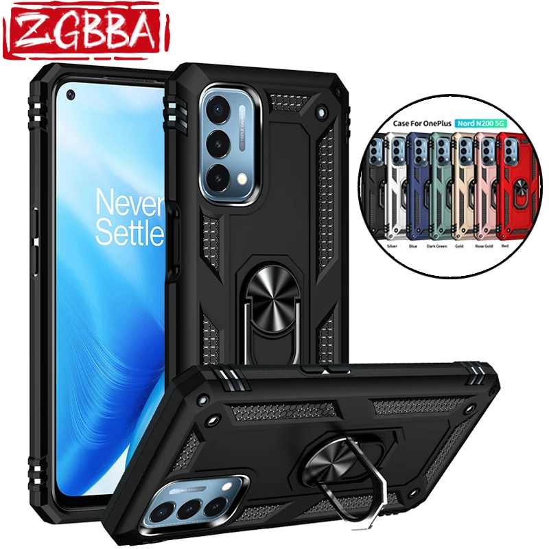 

ZABBA New Shockproof Anti-drop Phone Case For Oneplus 7Pro 9 Pro Magnetic Finger Ring Stand Armor Cover For Oneplus Nord N200 5G