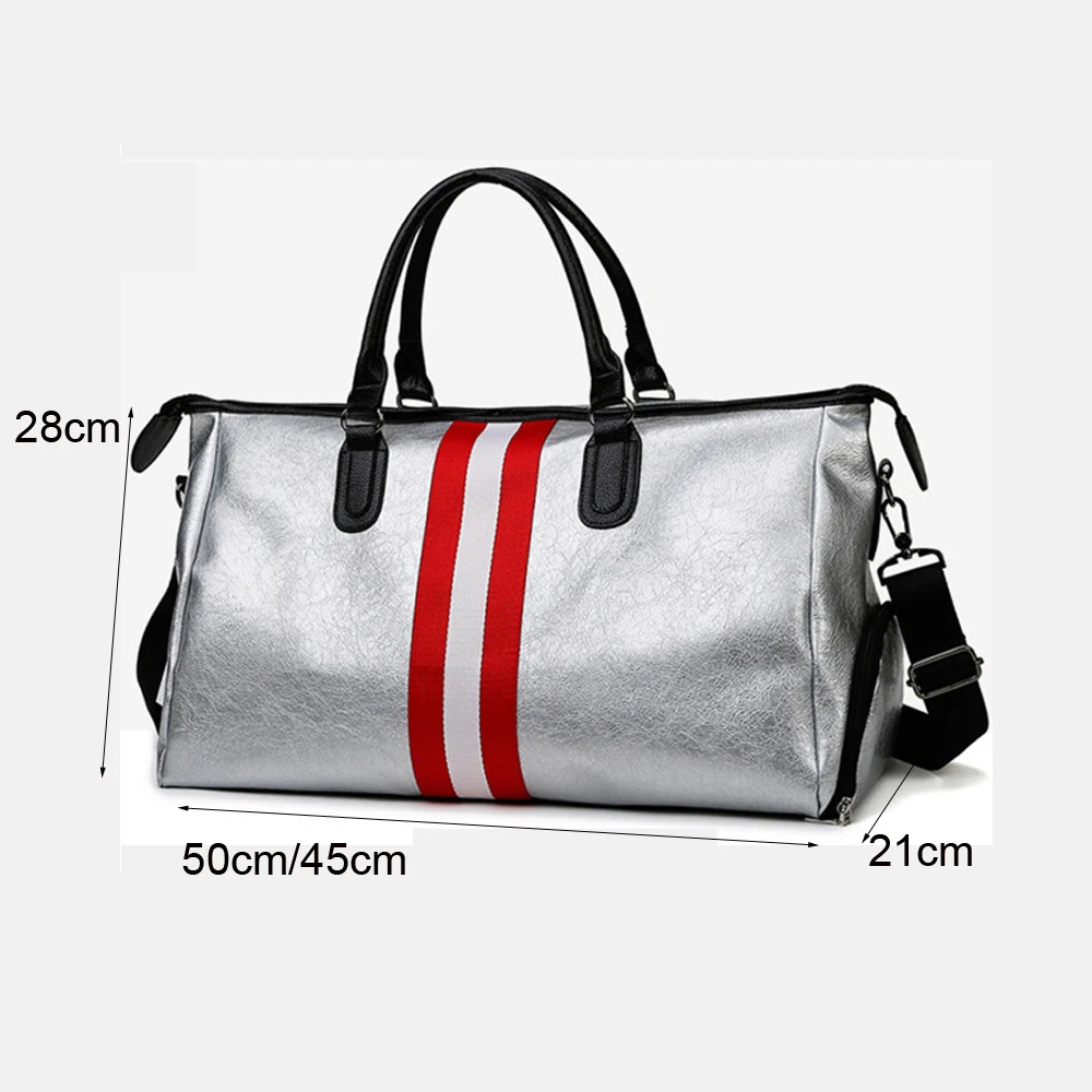 Large capacity foldable travel bag for women sport gym bag large capacity travel golf bag leather carry-on tote weekend bags