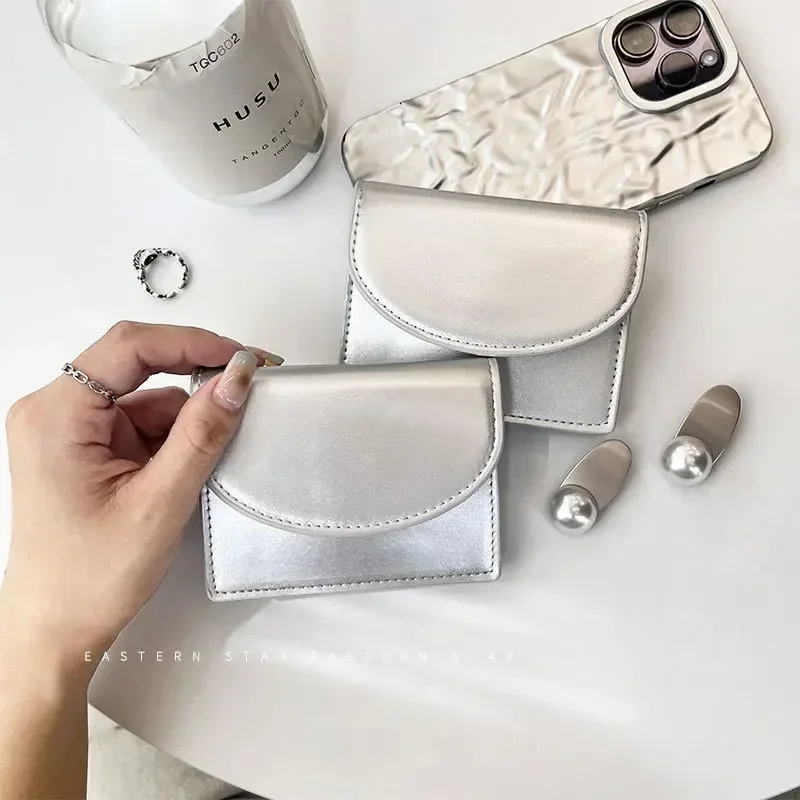 Простой Серебряный Кошелек Для Монет Xgnvpy Студенческий Женский Держатель Карт
